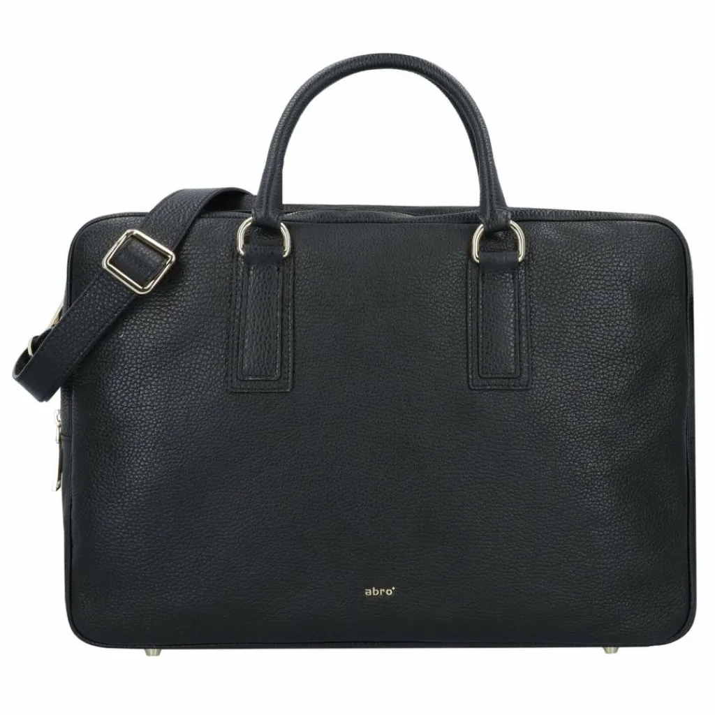 abro Aktentaschen<Adria Aktentasche Leder 40 cm black-gold