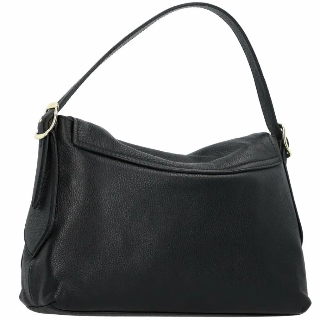 abro Schultertaschen<Carina Schultertasche Leder 26 cm black-gold