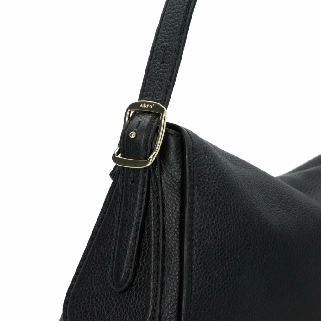 abro Schultertaschen<Carina Schultertasche Leder 26 cm black-gold