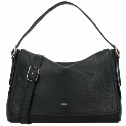 abro Schultertaschen<Carina Schultertasche Leder 26 cm black-gold
