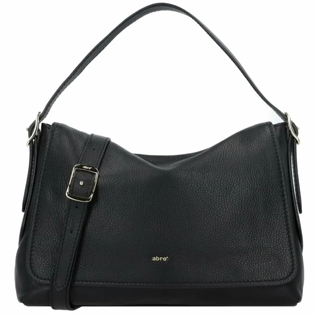 abro Schultertaschen<Carina Schultertasche Leder 26 cm black-gold