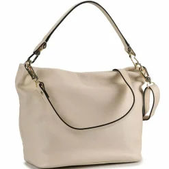 abro Schultertaschen|Henkeltaschen<Ebony Schultertasche Leder 38 cm beige