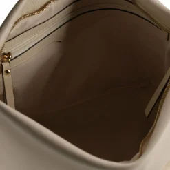 abro Schultertaschen|Henkeltaschen<Ebony Schultertasche Leder 38 cm beige