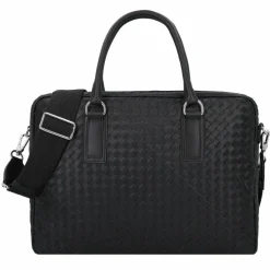 abro Lotus Handtasche Leder 39 cm black-nickel