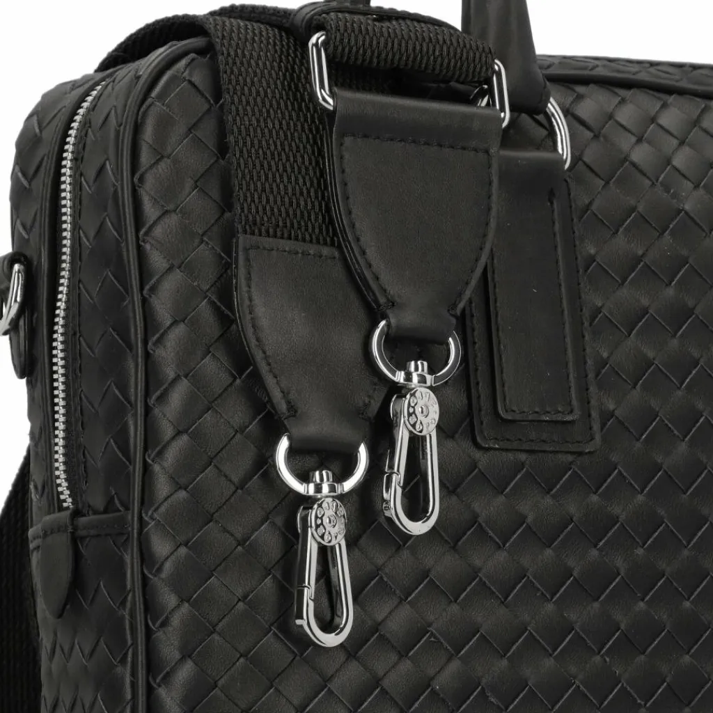 abro Lotus Handtasche Leder 39 cm black-nickel