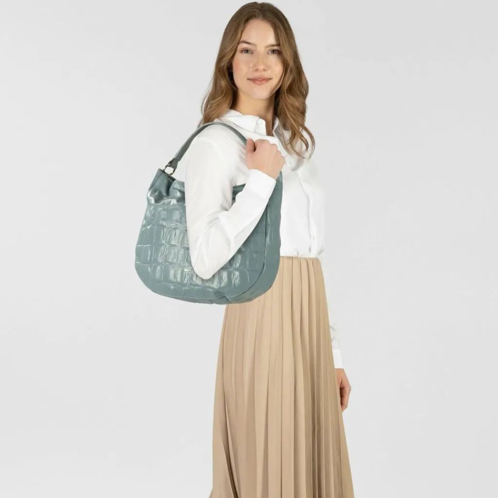 Online abro Mia Schultertasche Leder 35 cm sapphire