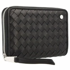 abro Damengeldbörsen Querformat<Piuma Geldbörse Leder 15 cm black-nickel