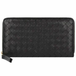 abro Damengeldbörsen Querformat<Piuma Geldbörse Leder 19 cm black-gold