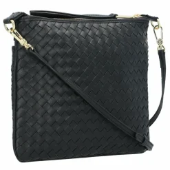 abro Umhängetaschen<Piuma Umhängetasche Leder 26 cm black-gold