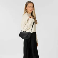 New abro Willow Schultertasche Leder 21 cm black-nickel