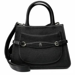 AIGNER Henkeltaschen<Cavallo Handtasche Leder 24 cm black