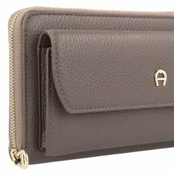 AIGNER Abendtaschen & Clutches<Clutch Geldbörse Leder 20 cm coal brown