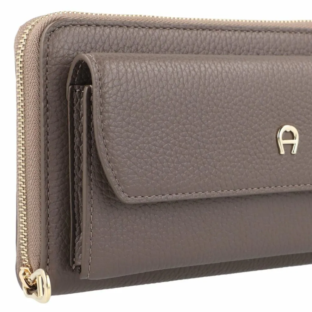 AIGNER Abendtaschen & Clutches<Clutch Geldbörse Leder 20 cm coal brown