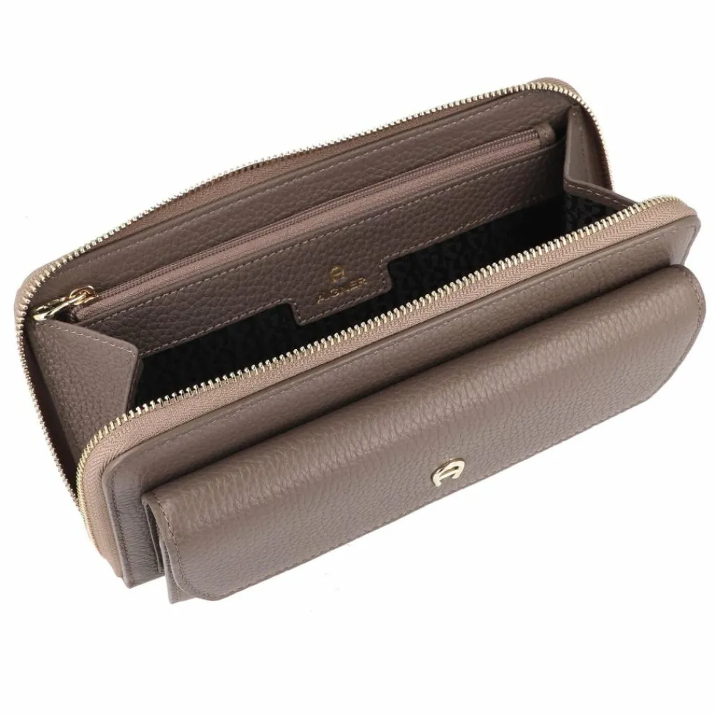 AIGNER Abendtaschen & Clutches<Clutch Geldbörse Leder 20 cm coal brown