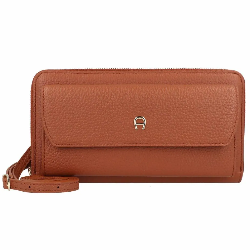 AIGNER Abendtaschen & Clutches<Clutch Geldbörse Leder 20 cm cognac brown