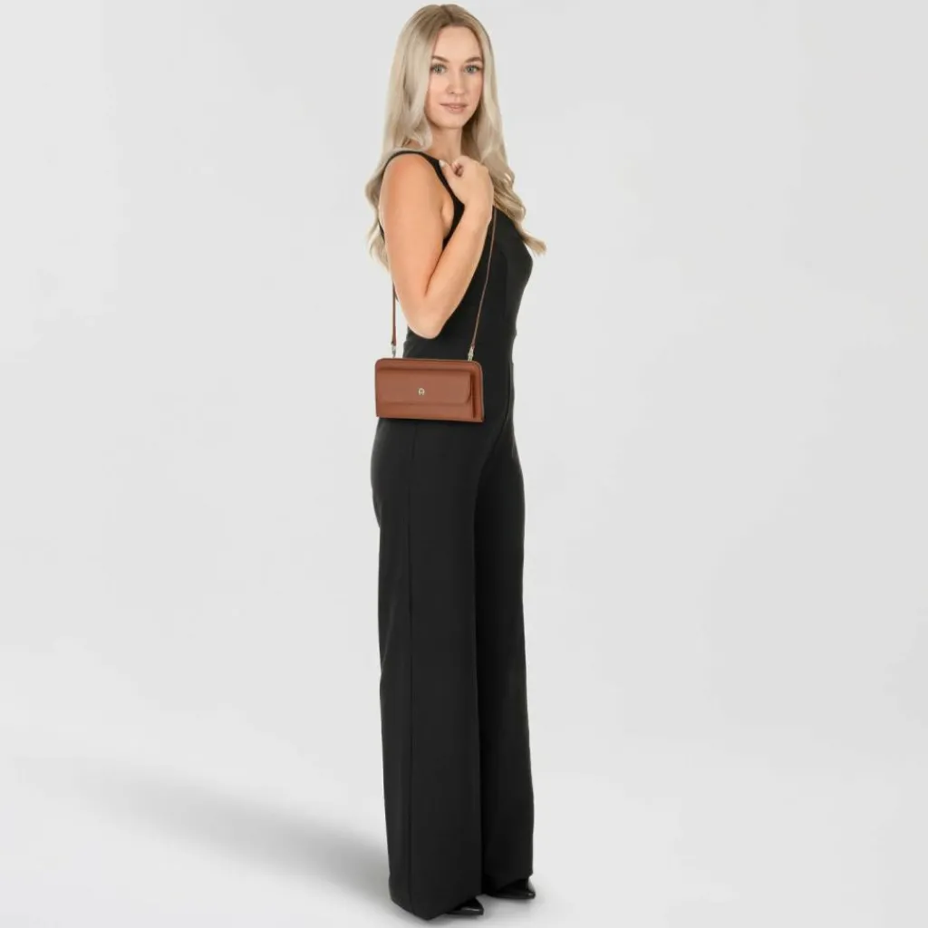 AIGNER Abendtaschen & Clutches<Clutch Geldbörse Leder 20 cm cognac brown