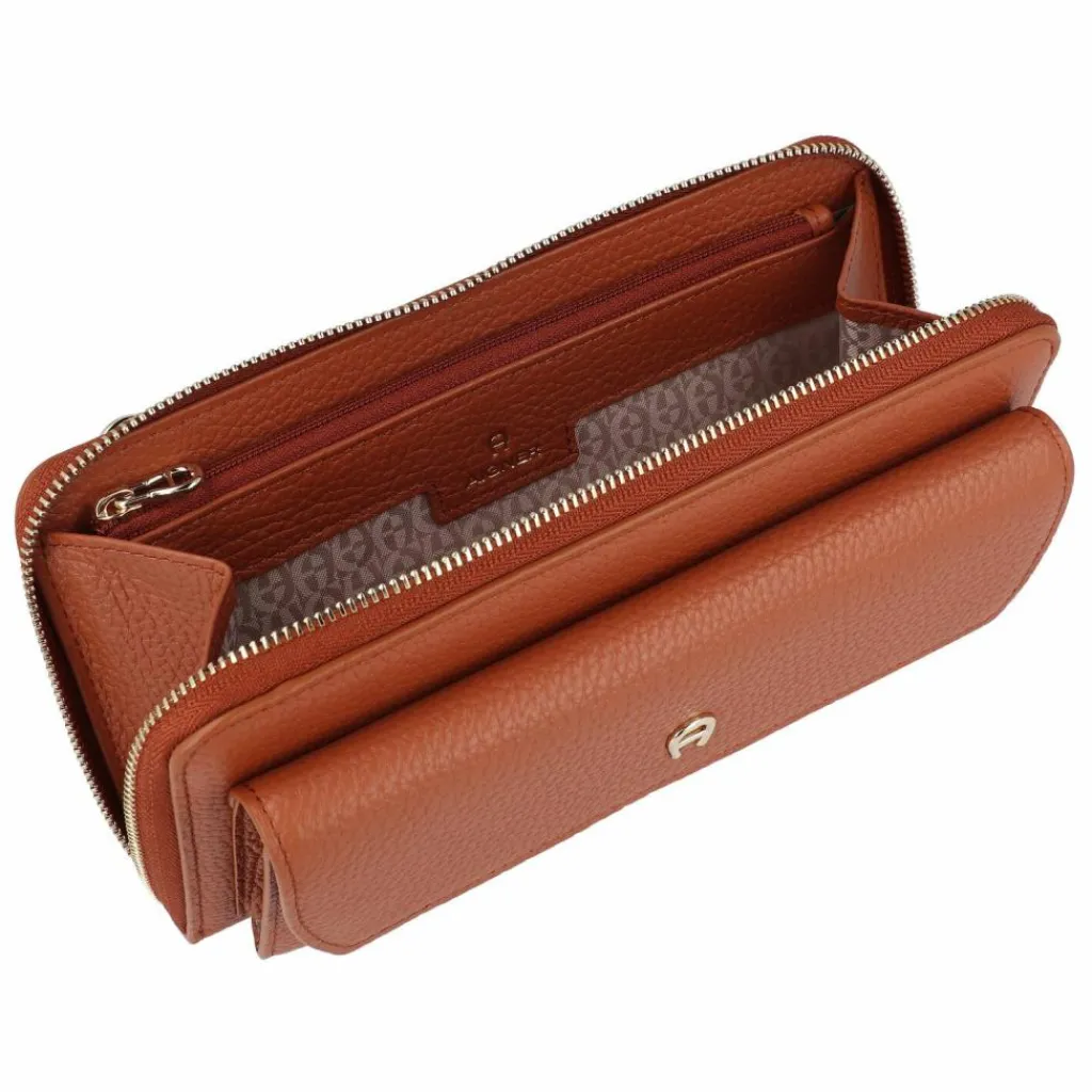 AIGNER Abendtaschen & Clutches<Clutch Geldbörse Leder 20 cm cognac brown