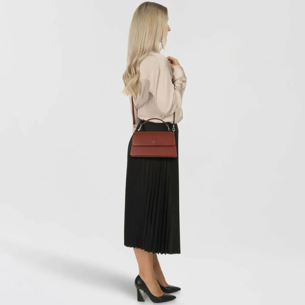 Online AIGNER Delia Handtasche Leder 23 cm dark cognac