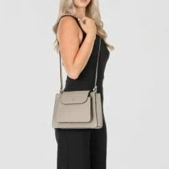 AIGNER Delia Handtasche Leder 24 cm alpaca beige