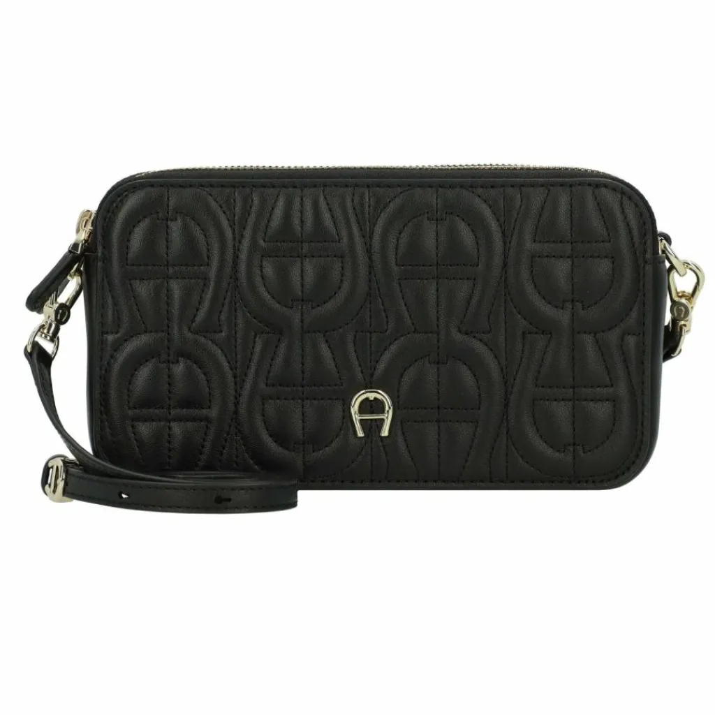 Hot AIGNER Diadora Umhängetasche Leder 19 cm black