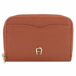 Hot AIGNER Elsa Münzbörse RFID Leder 10 cm cognac brown