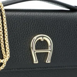 Clearance AIGNER Fashion Clutch Geldbörse Leder 19 cm black