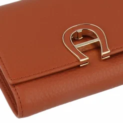 AIGNER Damengeldbörsen Querformat<Fashion Geldbörse RFID Schutz Leder 12.5 cm cognac brown