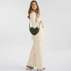 AIGNER Schultertaschen<Fashion Schultertasche Leder 19 cm dark olive