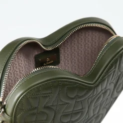 AIGNER Schultertaschen<Fashion Schultertasche Leder 19 cm dark olive