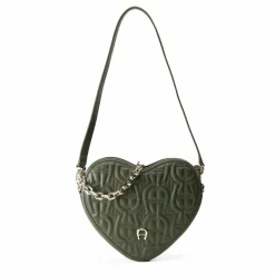 AIGNER Schultertaschen<Fashion Schultertasche Leder 19 cm dark olive