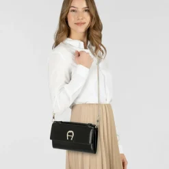 Clearance AIGNER Handtasche RFID Schutz Leder 19 cm black