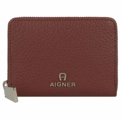 Clearance AIGNER Ivy Geldbörse RFID Schutz Leder 11.5 cm dark cognac