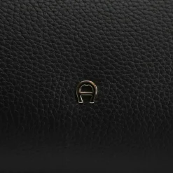 AIGNER Schultertaschen|Henkeltaschen<Kayla Schultertasche Leder 49 cm black