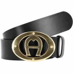 AIGNER Damengürtel<Logo Gürtel Leder black