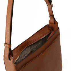 AIGNER Schultertaschen<Pura Schultertasche Leder 26 cm cognac brown
