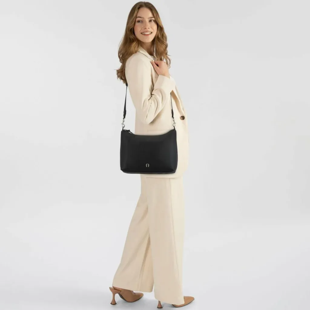 Clearance AIGNER Zita Umhängetasche Leder 27 cm black