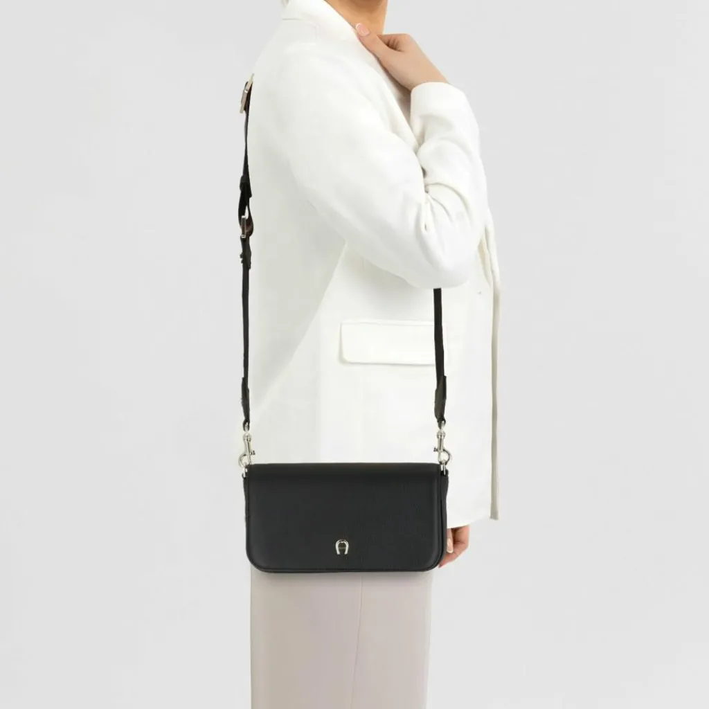 AIGNER Umhängetaschen<Zita Umhängetasche Leder 22 cm black coloured