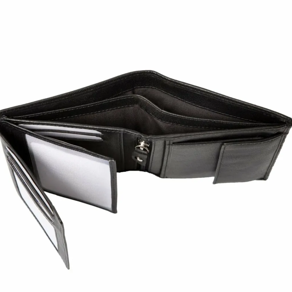 Alassio Herrengeldbörsen Hochformat<Geldbörse Leder 9,5 cm schwarz