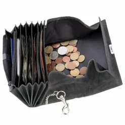 Alassio Herrengeldbörsen Querformat|Damengeldbörsen Querformat<Kellnerbörse Leder 18,5 cm grau