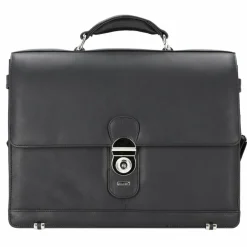Outlet Alassio Monza Aktentasche Leder 38 cm Laptopfach schwarz