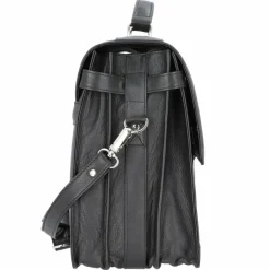 Outlet Alassio Monza Aktentasche Leder 38 cm Laptopfach schwarz