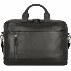 New Alassio Tiber Aktentasche Leder 41 cm Laptopfach schwarz