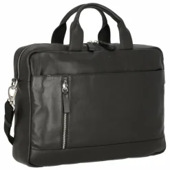 New Alassio Tiber Aktentasche Leder 41 cm Laptopfach schwarz