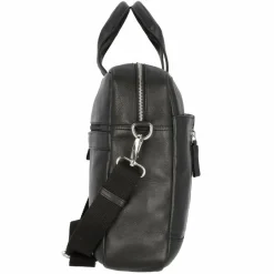New Alassio Tiber Aktentasche Leder 41 cm Laptopfach schwarz