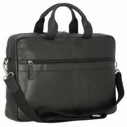 New Alassio Tiber Aktentasche Leder 41 cm Laptopfach schwarz