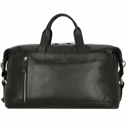 New Alassio Topo Weekender Reisetasche Leder 50 cm schwarz