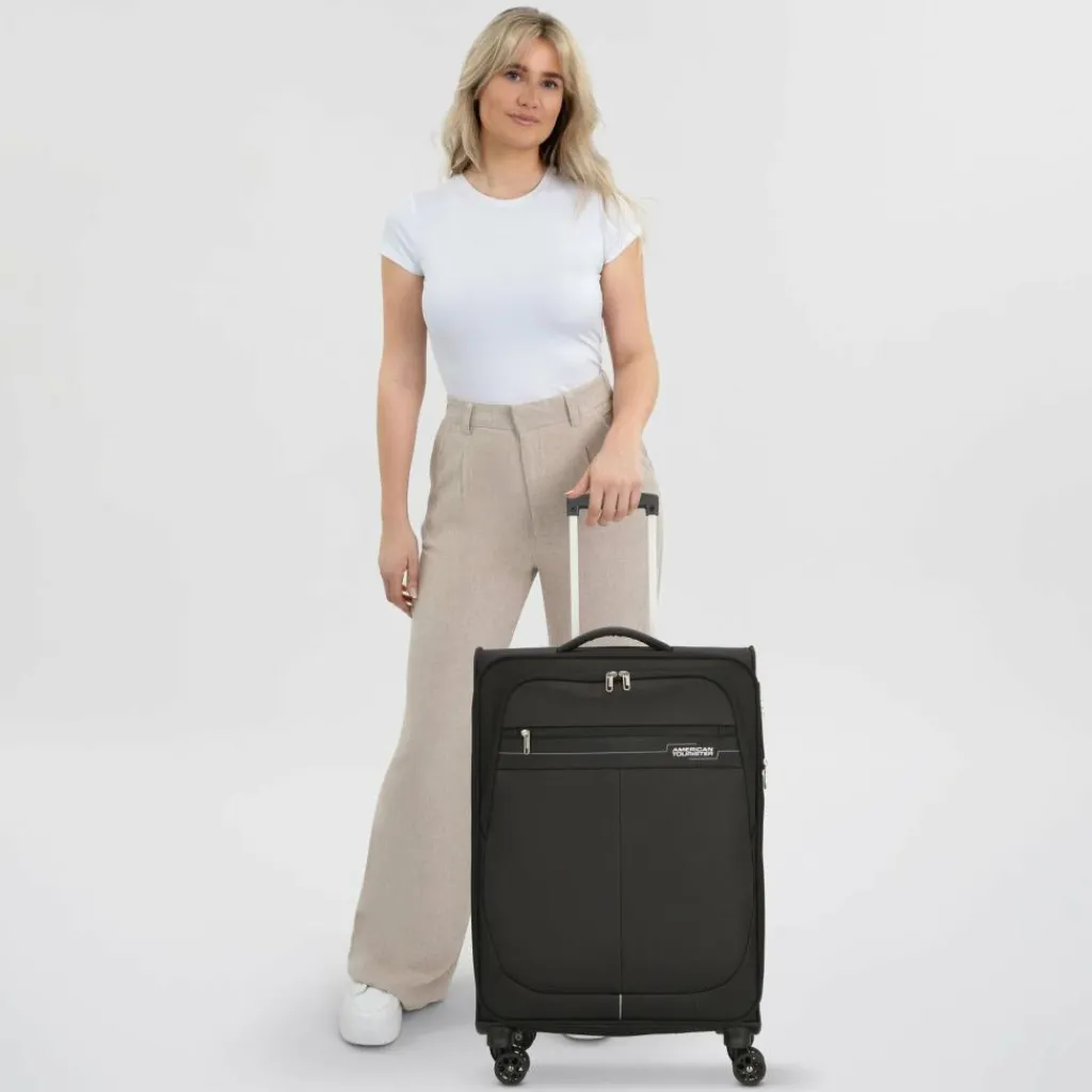 American Tourister Deep Dive 4 Rollen Trolley 67 cm mit Dehnfalte black-grey