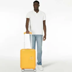 American Tourister Kinder Koffer<Soundbox Mini 4 Rollen Kindertrolley 47 cm golden yellow