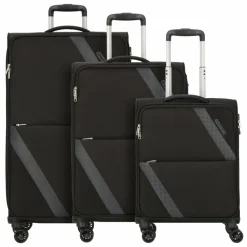 American Tourister Koffersets Als Weichgepäck|Koffersets 3-Teilig<Star Max 4 Rollen Kofferset 3-teilig mit Dehnfalte black-grey