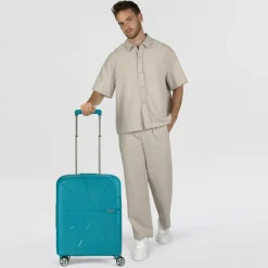 Clearance American Tourister Starvibe 4 Rollen Kabinentrolley 55 cm verdigris